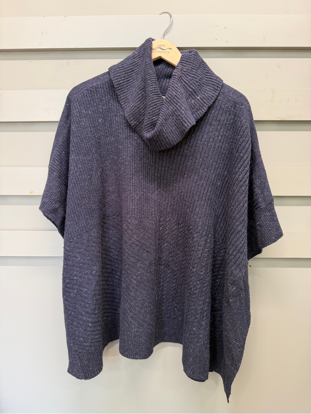 Cozy Blue Women's Poncho Cowl Neck Sweater Women’s Size M/L